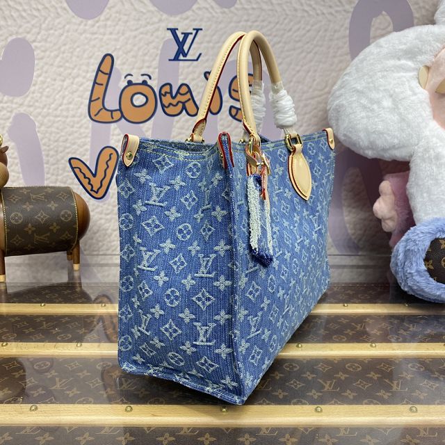 Louis vuitton original denim onthego mm M46871 blue