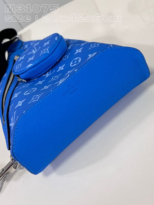 Louis vuitton original monogram canvas duo slingbag M31075 blue