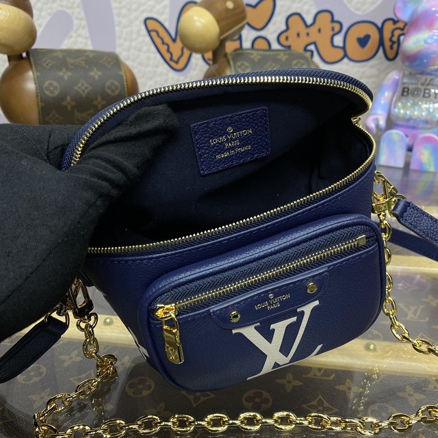 Louis vuitton original calfskin mini bumbag M85636 navy blue