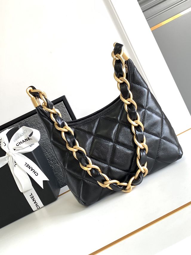  CC original lambskin small hobo handbag AS4922 black