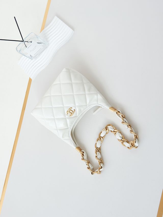 CC original lambskin small hobo handbag AS4922 white