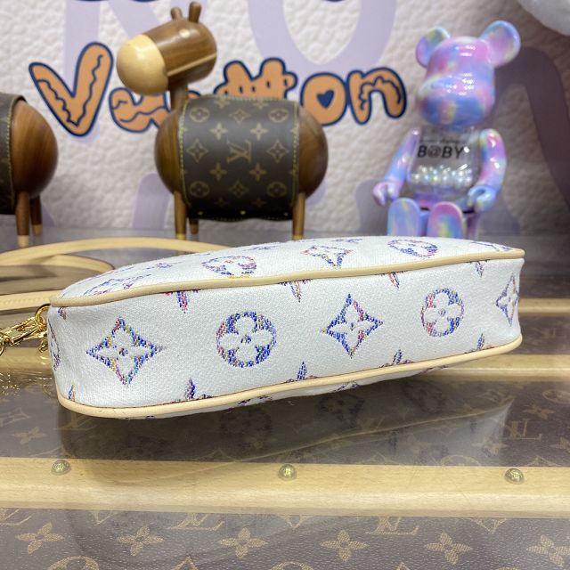 Louis vuitton original denim pochette accessoires M40712 white