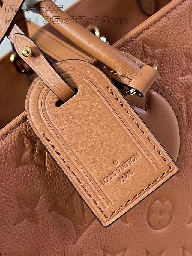 Louis vuitton original calfskin onthego mm M45595 cognac brown