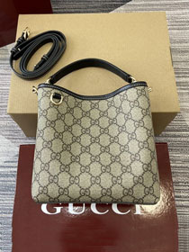 GG original fabric emblem mini bucket bag 815118 black