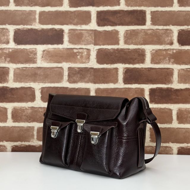 Lemaire original calfskin medium messenger bag EH8004 burgundy