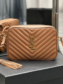 YSL original calfskin lou camera bag 520534 brown