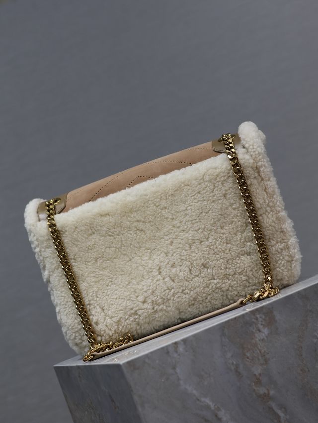 YSL original shearling medium niki bag 633158 beige