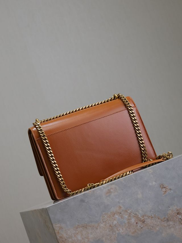 YSL original smooth calfskin medium sunset bag 442906 brown