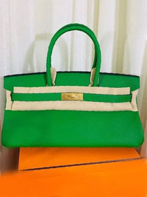 Hermes handmade original calfskin birkin 42 shoulder bag BK0058 green
