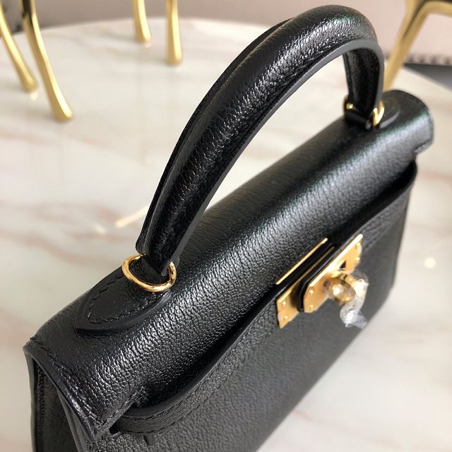 Hermes original chevre mini kelly 19 bag KG0019 black