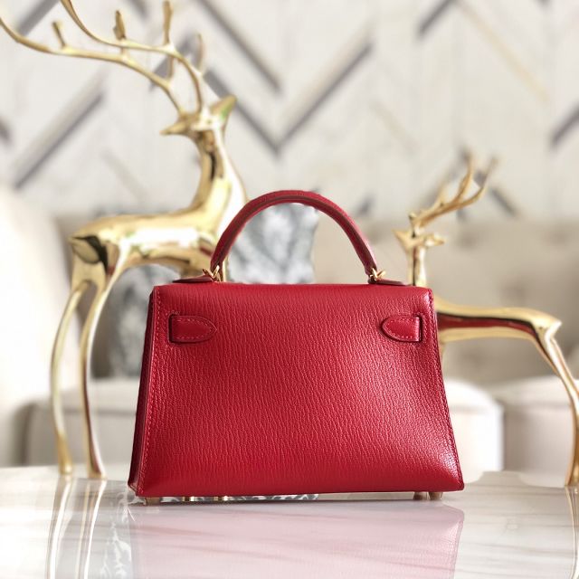 Hermes original chevre mini kelly 19 bag KG0019 red