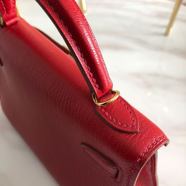 Hermes original chevre mini kelly 19 bag KG0019 red