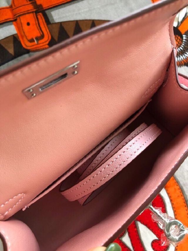Hermes original chevre mini kelly 19 bag KG0019 rose sakura