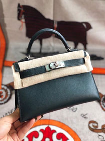 Hermes original chevre mini kelly 19 bag KG0019 vert cypres