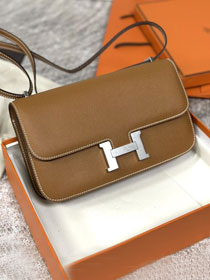 Hermes original epsom leather constance elan bag C026 gold brown