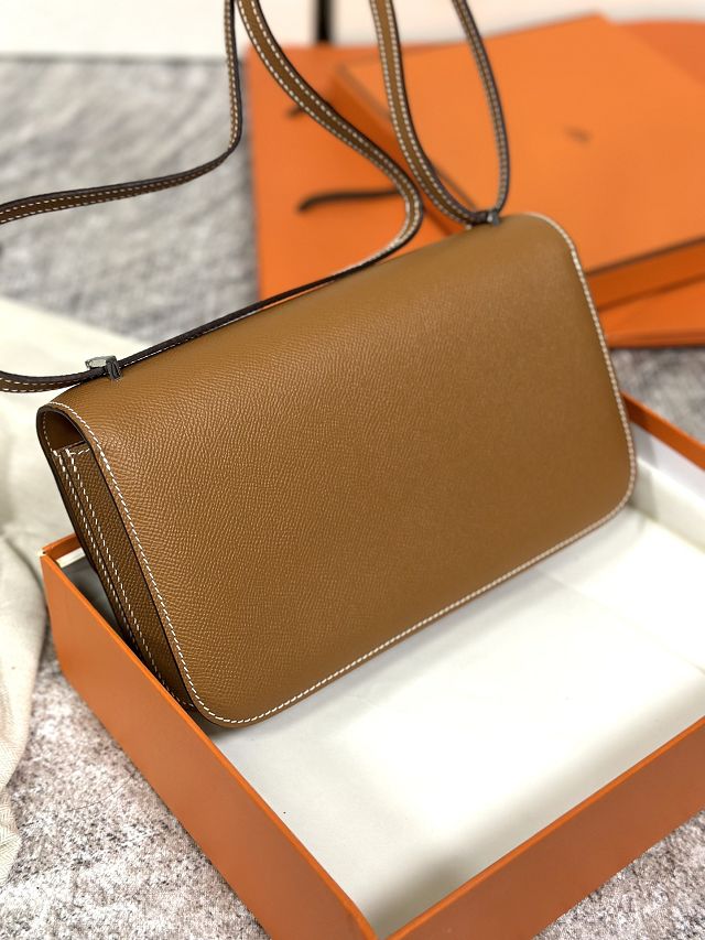 Hermes original epsom leather constance elan bag C026 gold brown