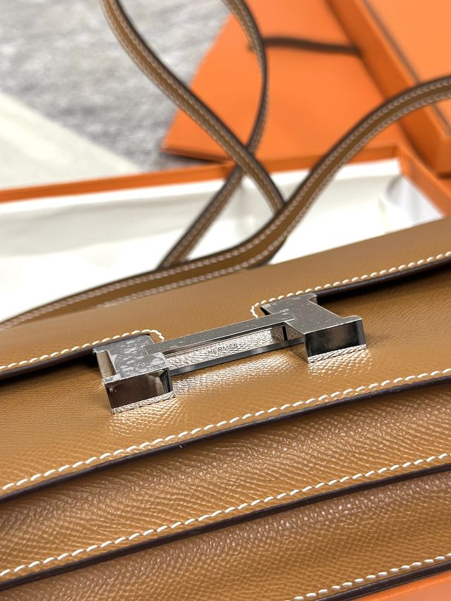 Hermes original epsom leather constance elan bag C026 gold brown