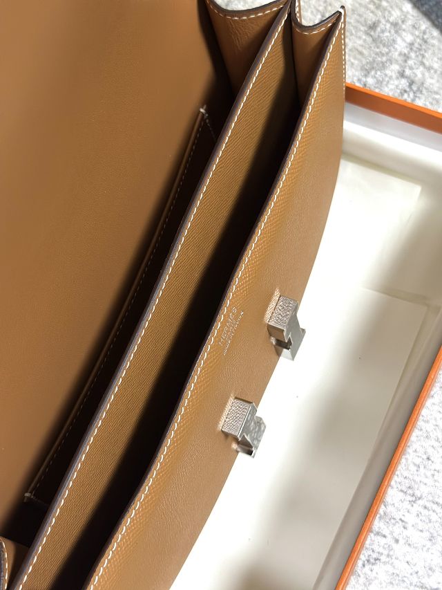 Hermes original epsom leather constance elan bag C026 gold brown