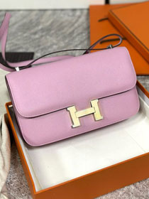 Hermes original epsom leather constance elan bag C026 mauve sylvestre