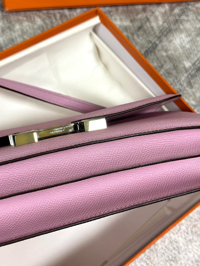 Hermes original epsom leather constance elan bag C026 mauve sylvestre