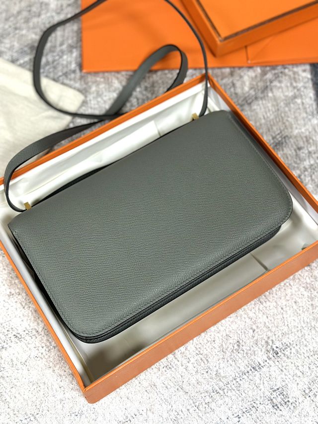Hermes original epsom leather constance elan bag C026 vert amande 