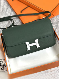 Hermes original epsom leather constance elan bag C026 vert anglais
