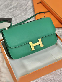 Hermes original epsom leather constance elan bag C026 vert jade
