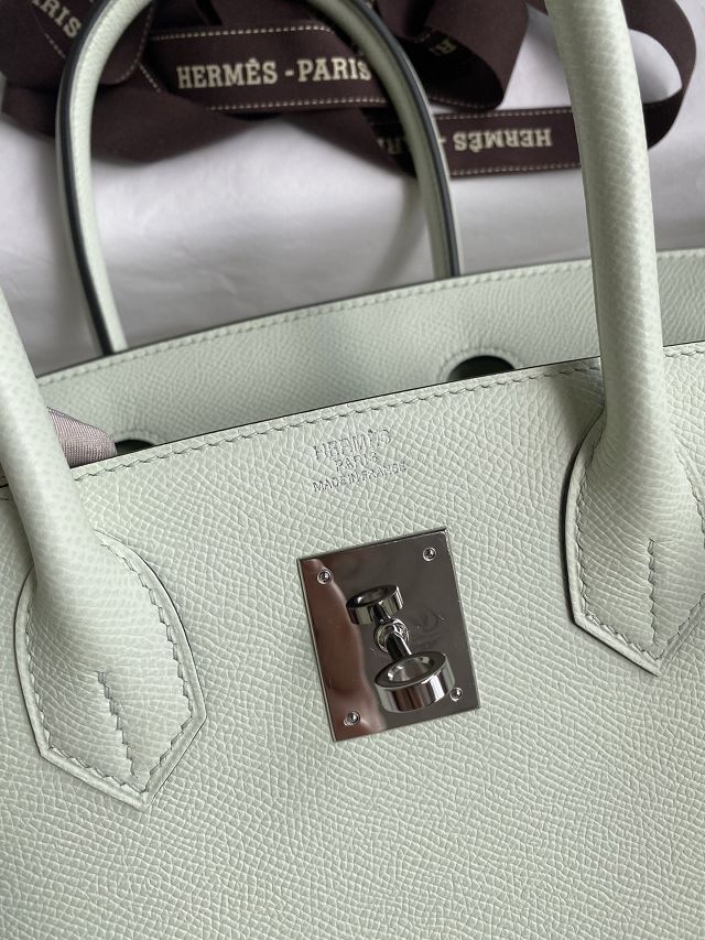 Hermes original epsom leather birkin 25 bag H25-3 vert fizz