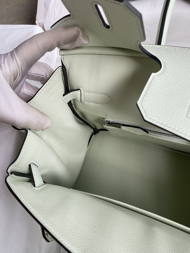 Hermes original epsom leather birkin 25 bag H25-3 vert fizz