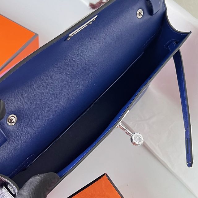 Hermes original chevre leather kelly elan KE0028-5 blue electrique