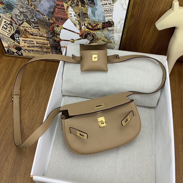 Hermes original swift leather kelly moove bag KM0019 chai