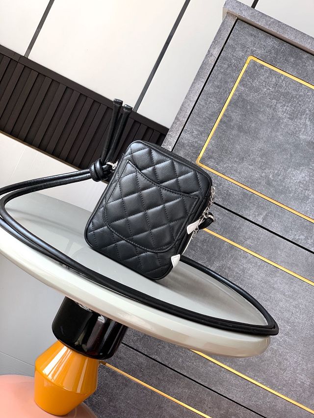 CC original lambskin mini camera bag AS6325 black