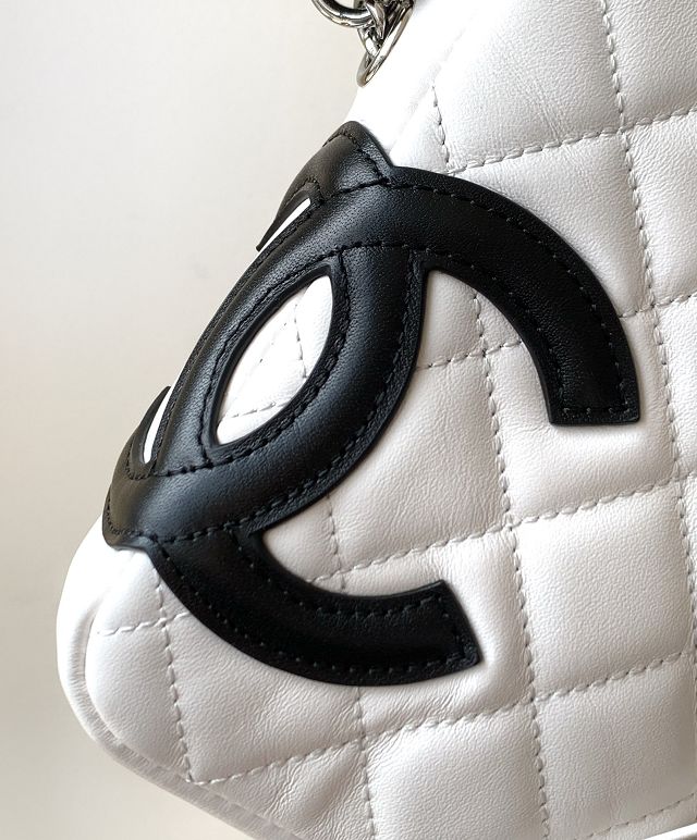 CC original lambskin mini camera bag AS6325 white