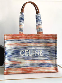 Celine original textile large cabas thais 196762 blue&orange