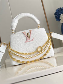 Louis vuitton original calfskin capucines mini M11906 white