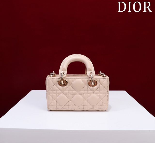 Dior original lambskin lady D-Joy micro bag S0910 beige