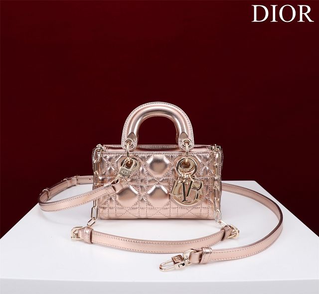 Dior original lambskin lady D-Joy micro bag S0910  gold