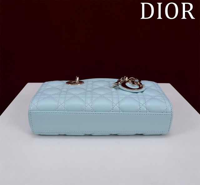 Dior original lambskin small lady D-Joy bag M0613 blue
