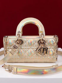 Dior original lambskin small lady D-Joy bag M0613 gold