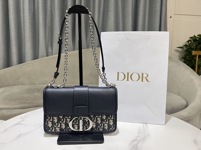 Dior original calfskin&cotton 30 montaigne chain bag M9208 blue
