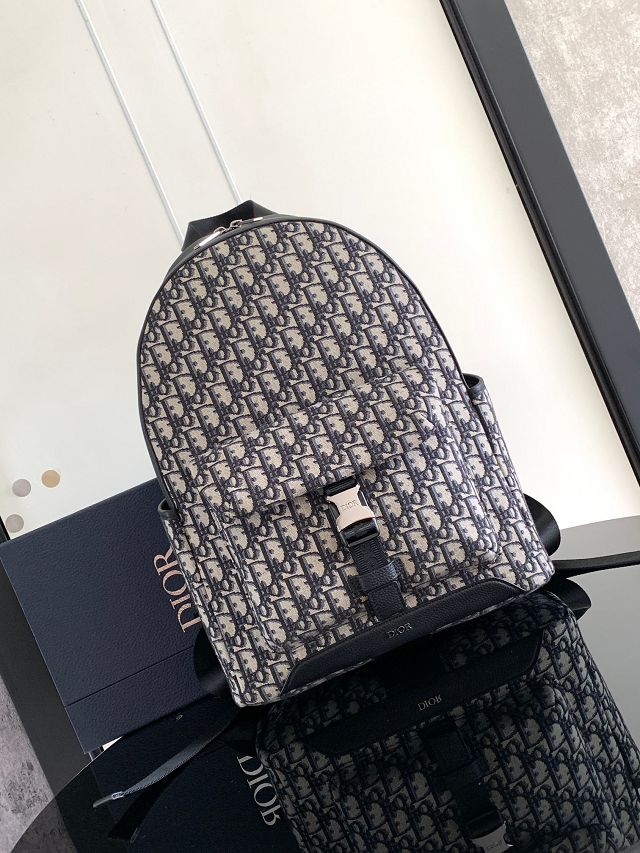Dior original canvas 8 backpack 1EIBA178 dark blue