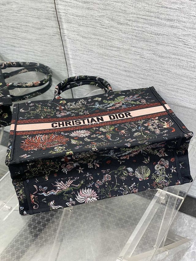 Dior original cotton large book tote bag M1286 black&pink