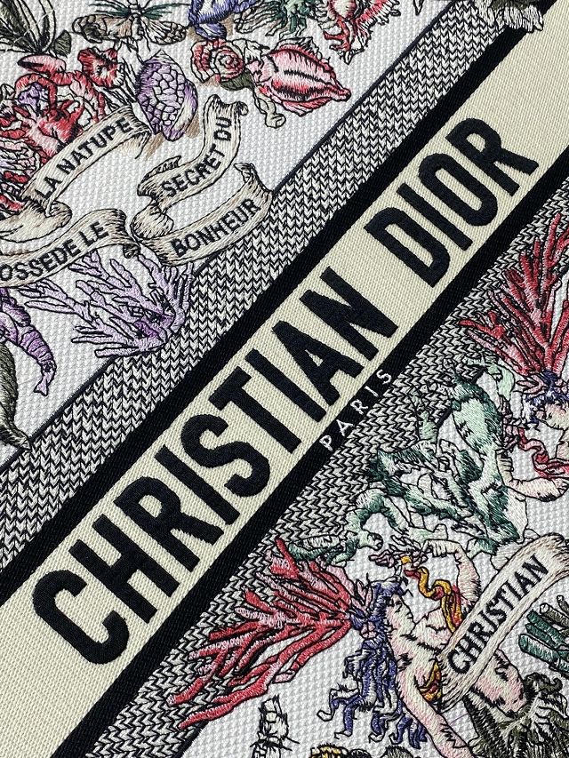 Dior original cotton large book tote bag M1286 white