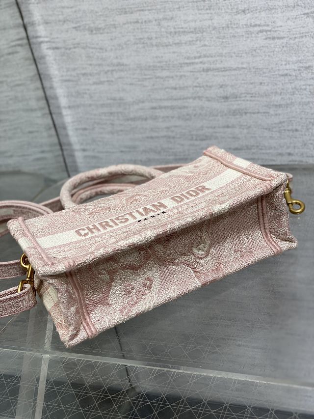 Dior original cotton mini book tote S5573 pink