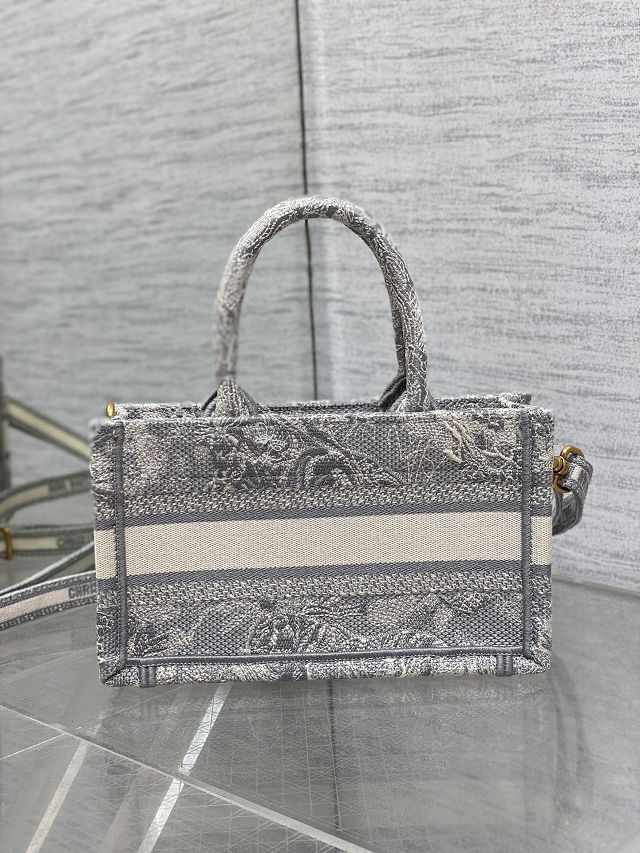 Dior original cotton mini book tote S5573-2 grey