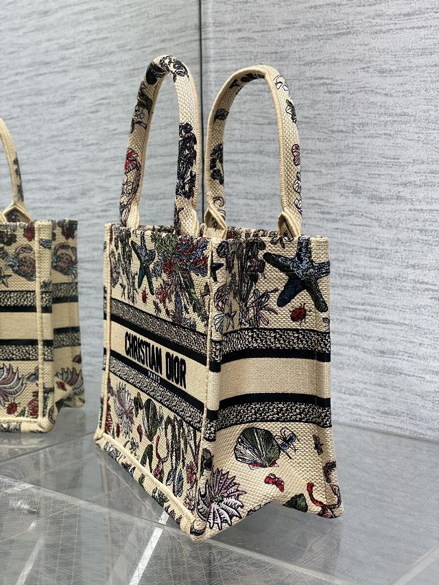Dior original cotton small book tote bag M1265 beige