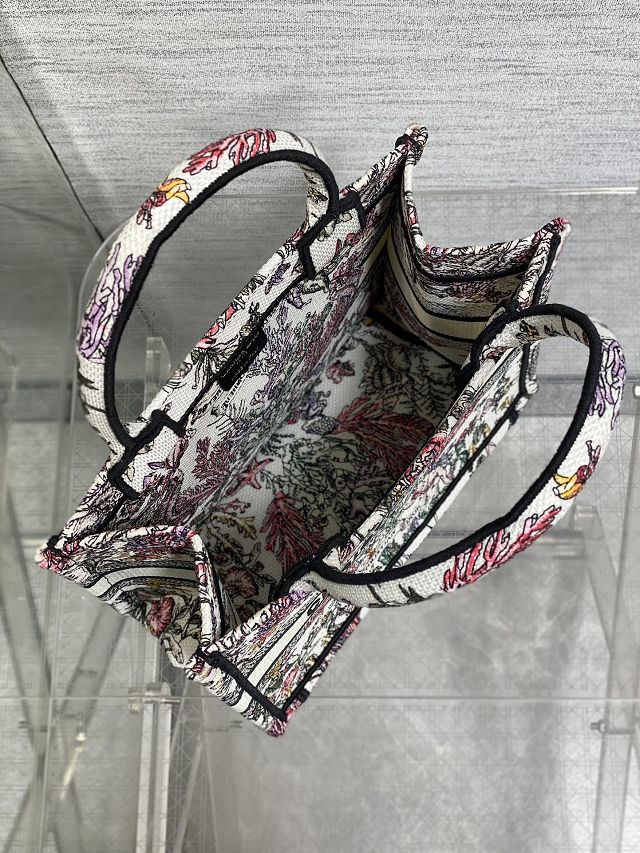 Dior original cotton small book tote bag M1265 white&black