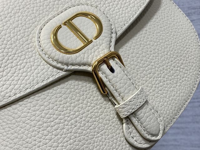 Dior original grained calfskin medium bobby bag M9319 white