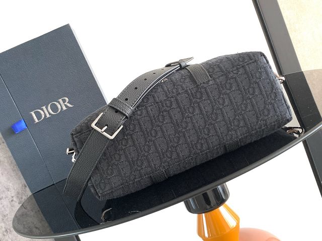 Dior original jacquard Weekender 25 handbag 1ESPO322 black