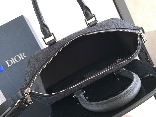 Dior original jacquard Weekender 25 handbag 1ESPO322 black